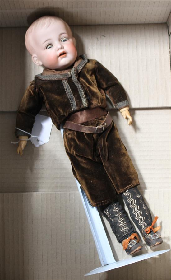 A Kammer & Reinhardt 127 character boy, on jointed body, with original clothes, 17in.